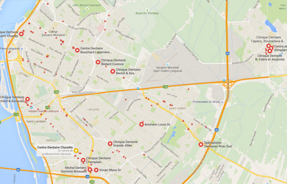 Carte dentistes Longueuil Brossard Carte dentistes Longueuil Brossard